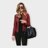 Johanna | Stylish Leather Jacket with Mood Lines