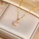 Sakura Rose Romantic Stainless Steel Necklace