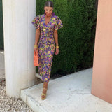 Noor | Midi Dress with Puff Sleeves