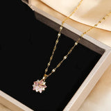 Sakura Rose Romantic Stainless Steel Necklace