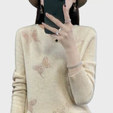 Hilda | Knitted Turtle Neck with Butterfly Pattern