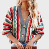 Kaisa | Retro Knitted Vest with Striped Pattern