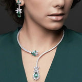 Vintage Emerald Bloom Necklace