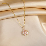 Sakura Rose Romantic Stainless Steel Necklace
