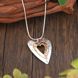 Vintage Heart Precious Silver and Gold Necklace