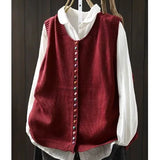 Loose Knit Vest for Women – V-Neck and Short Sleeves