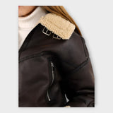 Tuuli | Modern Leather Jacket with Belt and Zip