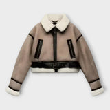 Leelo | Leather Jacket with Lining and Belt