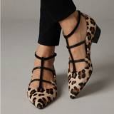 Bridget | Leopard Print Strap Ballet Heels