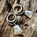 Vintage Square Drop Earrings in Silver