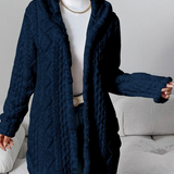 Women's Hooded Sweater in Twisted Knit – Soft and Comfortable with Long Sleeves