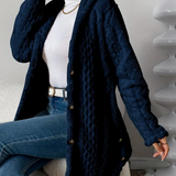 Women's Hooded Sweater in Twisted Knit – Soft and Comfortable with Long Sleeves