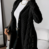 Women's Hooded Sweater in Twisted Knit – Soft and Comfortable with Long Sleeves