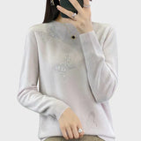 Hilda | Knitted Turtle Neck with Butterfly Pattern