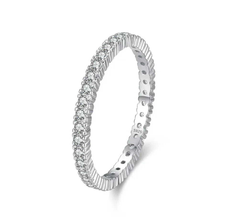 Minimalist Radiant Eternity Ring