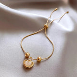 Peach Opal Heart Bracelet Gold Plated