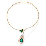 Vintage Emerald Bloom Necklace