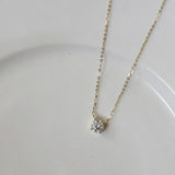 Gold-Plated Necklace with Zircons