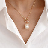 Elegant Necklace with Golden Pearl