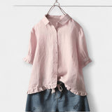 Julieta | Elegant Cotton and Linen Shirt