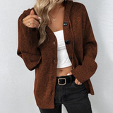 Knitted Cardigan for Women with Hood and Drawstring – Comfort and Elegance