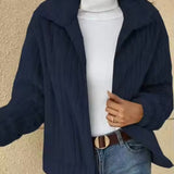Women's Winter Vest with Zipper and Long Sleeves in Ribbed Fleece
