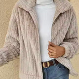 Women's Winter Vest with Zipper and Long Sleeves in Ribbed Fleece