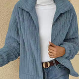 Women's Winter Vest with Zipper and Long Sleeves in Ribbed Fleece