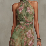 Livia | Elegant Floral Maxi Halter Dress
