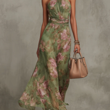 Livia | Elegant Floral Maxi Halter Dress