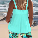 Daphne | Bright Striped Tankini Shorts