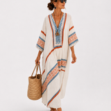Amira Ethnic White Caftan