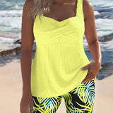 Daphne | Bright Striped Tankini Shorts