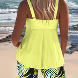 Daphne | Bright Striped Tankini Shorts
