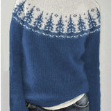 Multicoloured women's crew-neck pullover – Loose fit, casual style