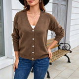 Women's Knitted Cardigan Jacket with Buttons - Soft and Versatile