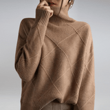 Ribbed Turtleneck Sweater for Women – Casual Knit