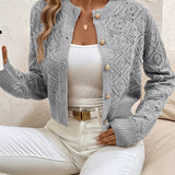Women's Buttoned Openwork Cardigan - Elegant and Lightweight