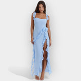 Celeste | Dress with Split and Ruffles