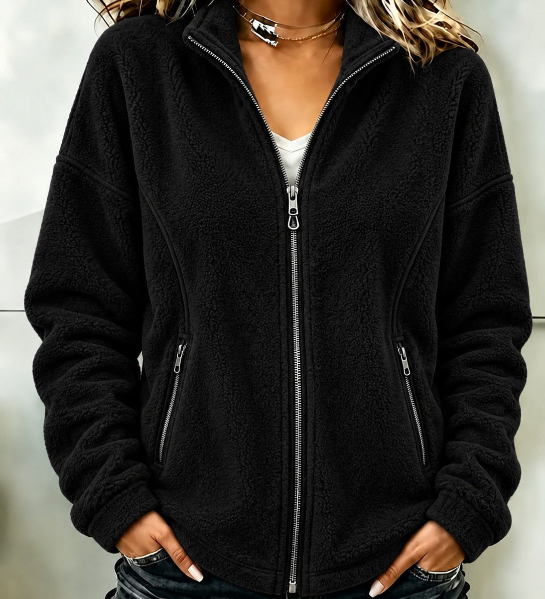 Women's loose-fit long-sleeve cardigan – Flowy and elegant