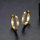 Vintage Gold Hoop Earrings with Flowers