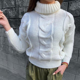 Women's cable-knit turtleneck jumper - Relaxed and warm
