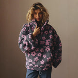 Fleece sweatshirt for women – Casual zip-up sweater with pocket