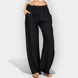 Malika | Lightweight Linen Trousers with Airy Lines