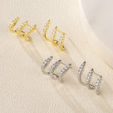 Elegant Earrings with Three Claw-set Rhinestones