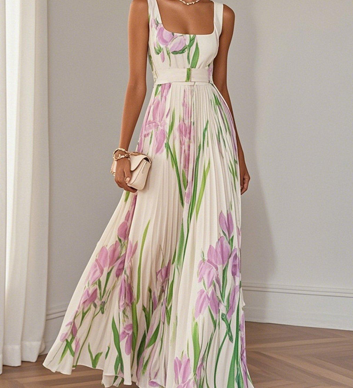 Yara | Pleated Maxi Dress