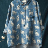 Marlowe | Women's Minimalist Cat Print Everyday Shirt