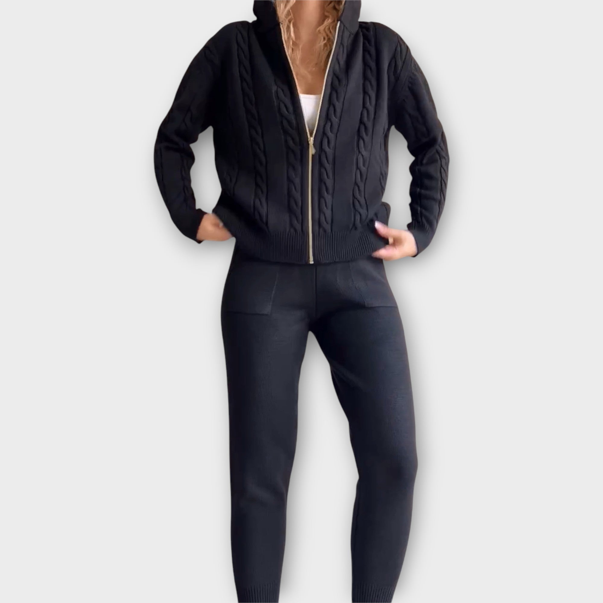 Flora | Hooded Set with Cardigan