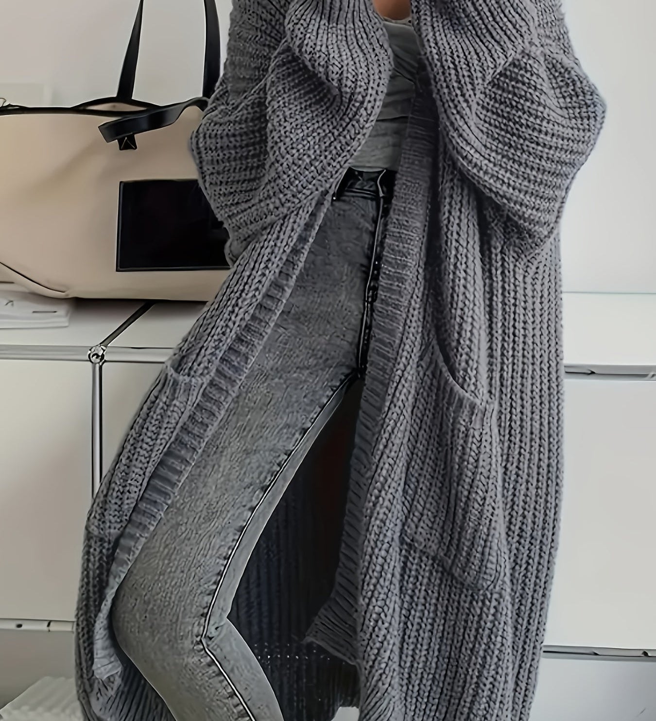 Women's Oversized Open Cardigan – Long and Comfortable Knitwear