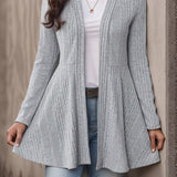 Women's Striped Brushed-Knit Cardigan – A Casual, Soft, and Comfortable Design, Ideal for Everyday Layering